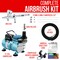 Cool Runner II Dual Fan Air Compressor System Kit with a G444 Fine Detail Control Gravity Feed Dual-Action Airbrush Set with 0.2, 0.3, 0.5 mm Tips